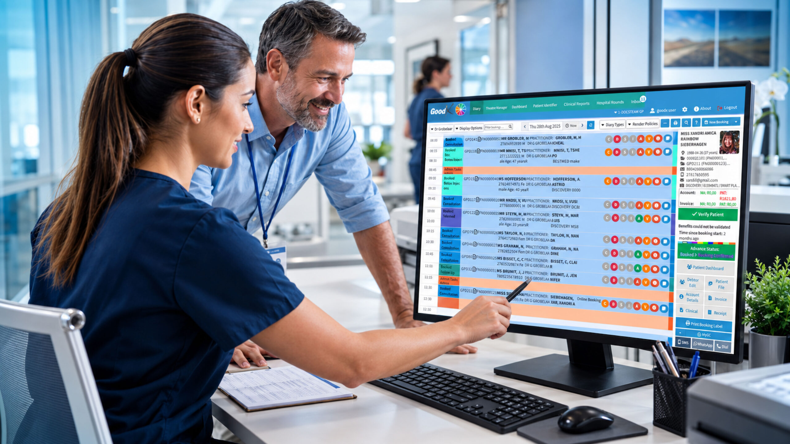 Healthcare professional using compliant healthcare software to securely manage patient information